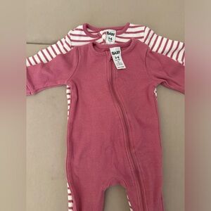 Cotton: On Kids: The Billie Long Sleeve Rib Romper (Size 3-6 months)